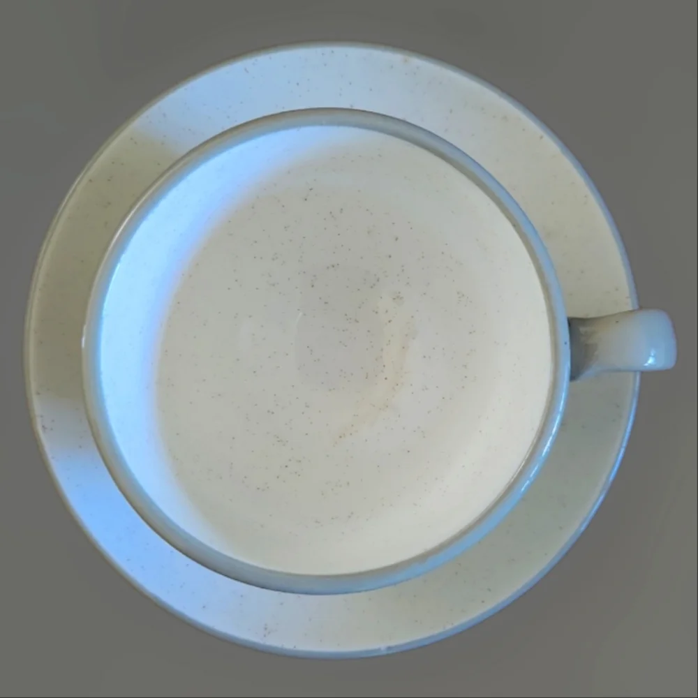 1 Vtg Midcentury 1950's Harkerware Stoneware Tea Cup/Saucer Oven Proof